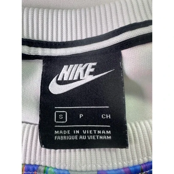 Nike Hyper Femme Tropical Floral Parrot Cropped Sweatshirt Women's Small S White - Picture 4 of 10